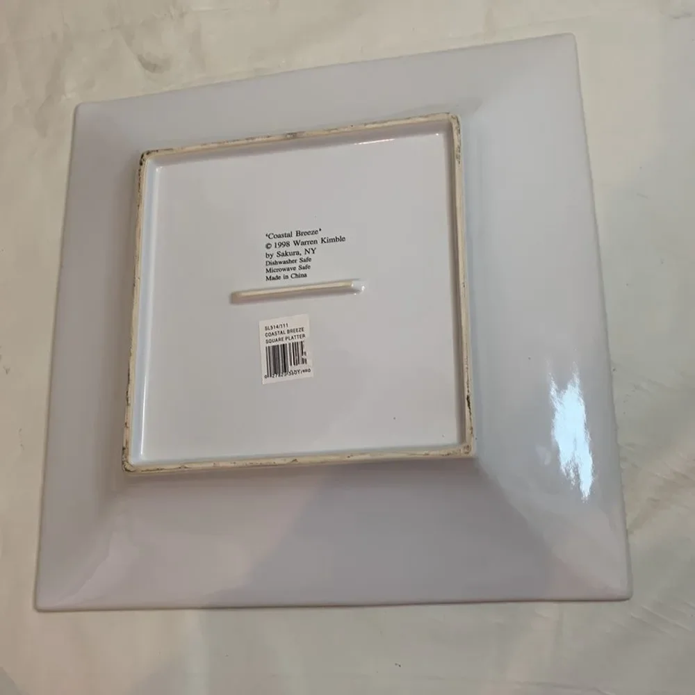 Coastal Breeze 1998 Warren Kimball Sakura Square Platter Micro Dishwasher Safe